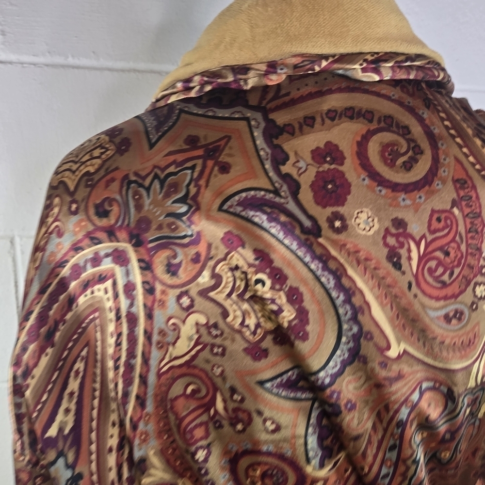 Vtg 90s Y2k Victorias Secret Satin Paisley Terrycloth Robe - Picture 12 of 12